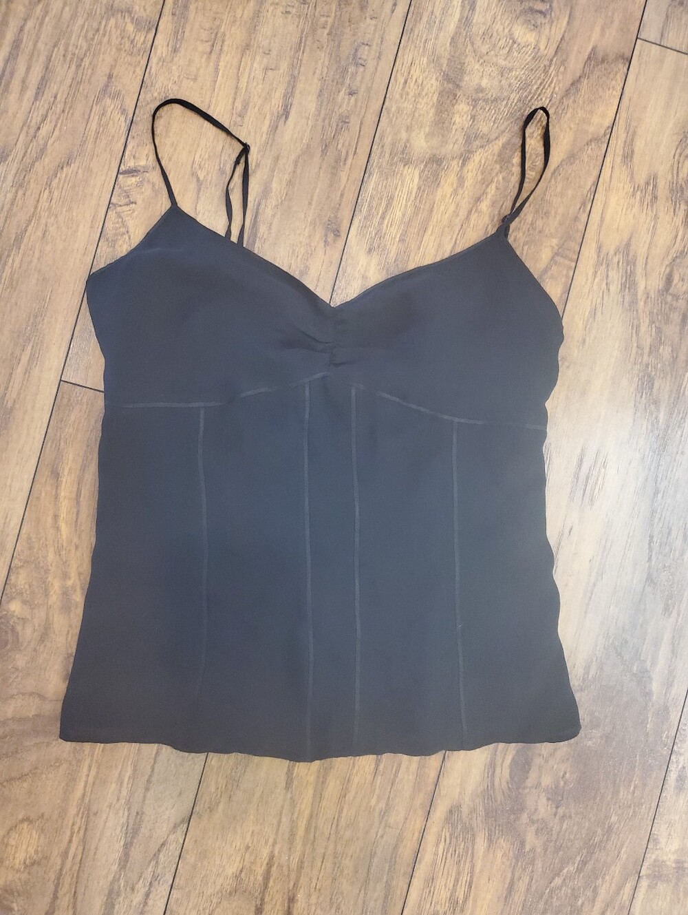 Express Design Studio Black Satin Camisole Top Size Small Y2K